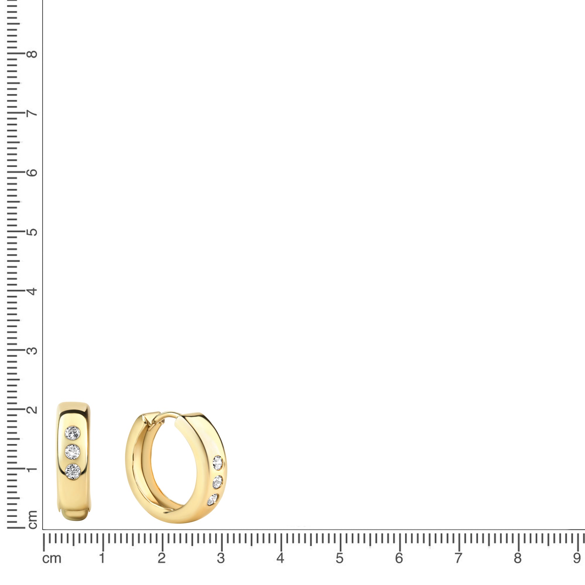 Creolen 333/- Gelbgold glanz Zirkonia