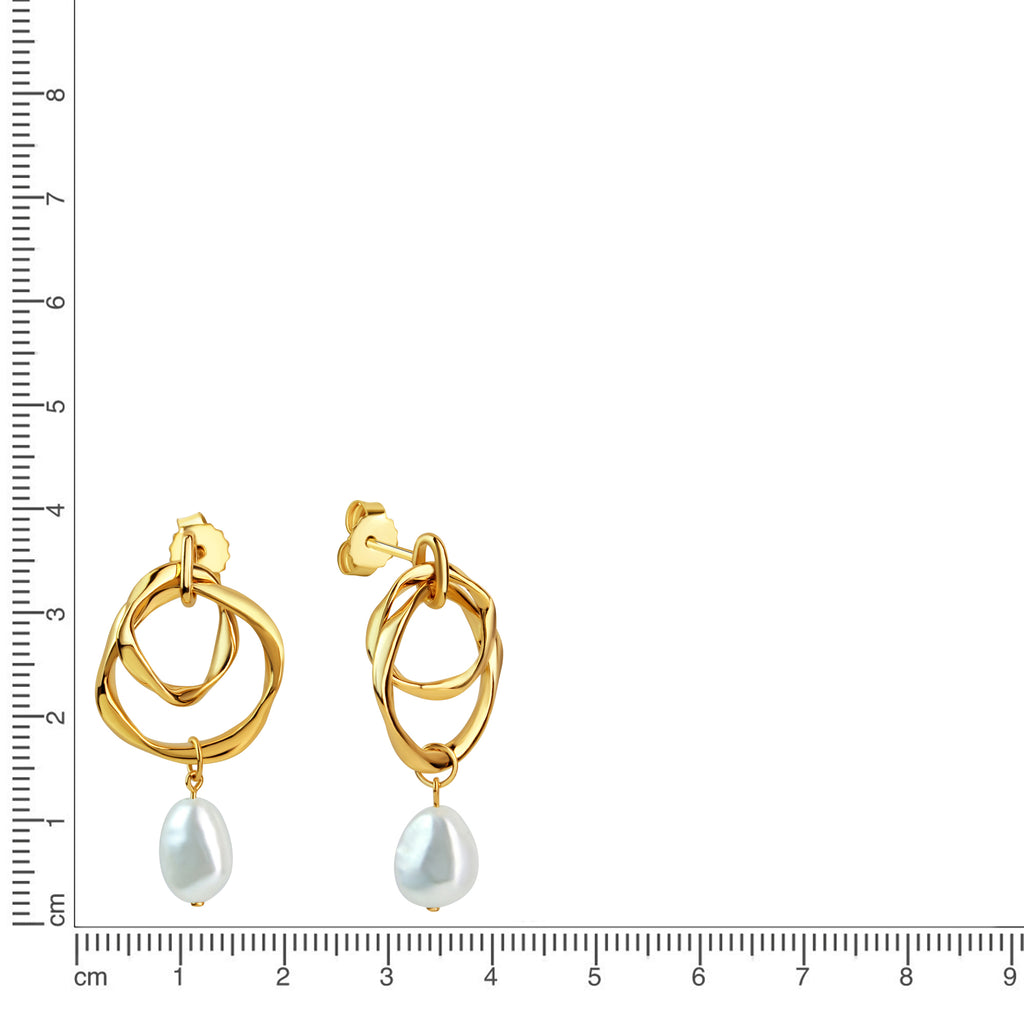 Ohrstecker 925/- Sterling Silber vergoldet Süßwasserperle