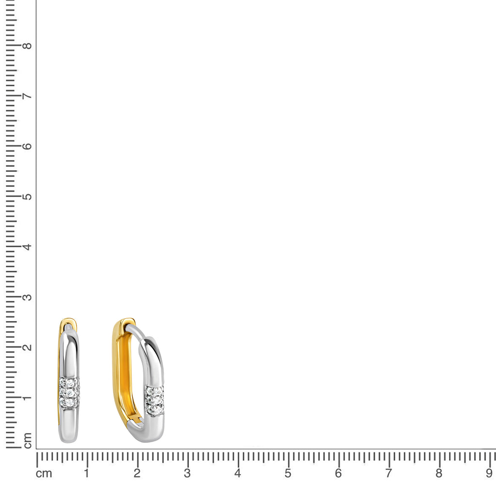 Creolen 925/- Sterling Silber rhodiniert und vergoldet Zirkonia