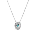Anhänger mit Kette 925/- Sterling Silber rhodiniert Blautopas