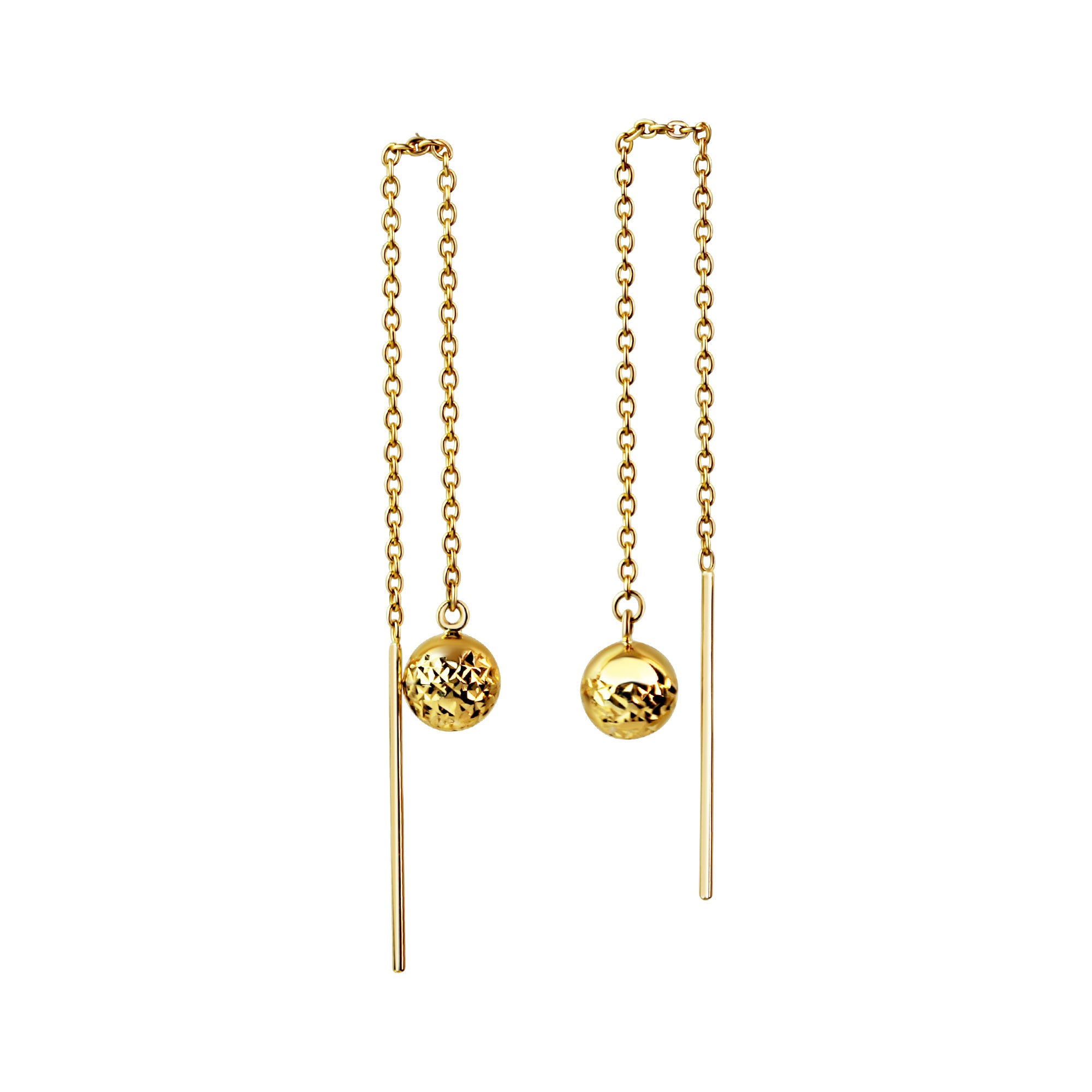 Ohrhänger 375/- Gelbgold glanz diamantiert Kugel