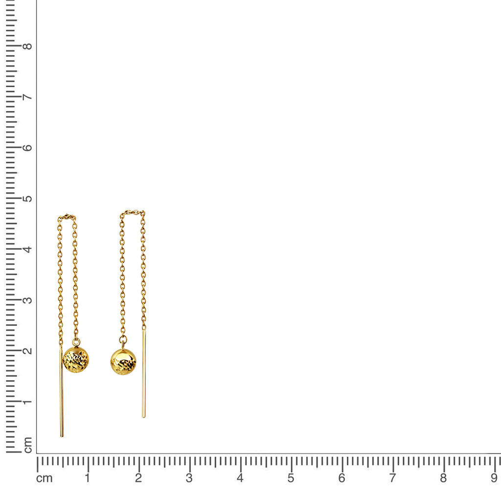 Ohrhänger 375/- Gelbgold glanz diamantiert Kugel