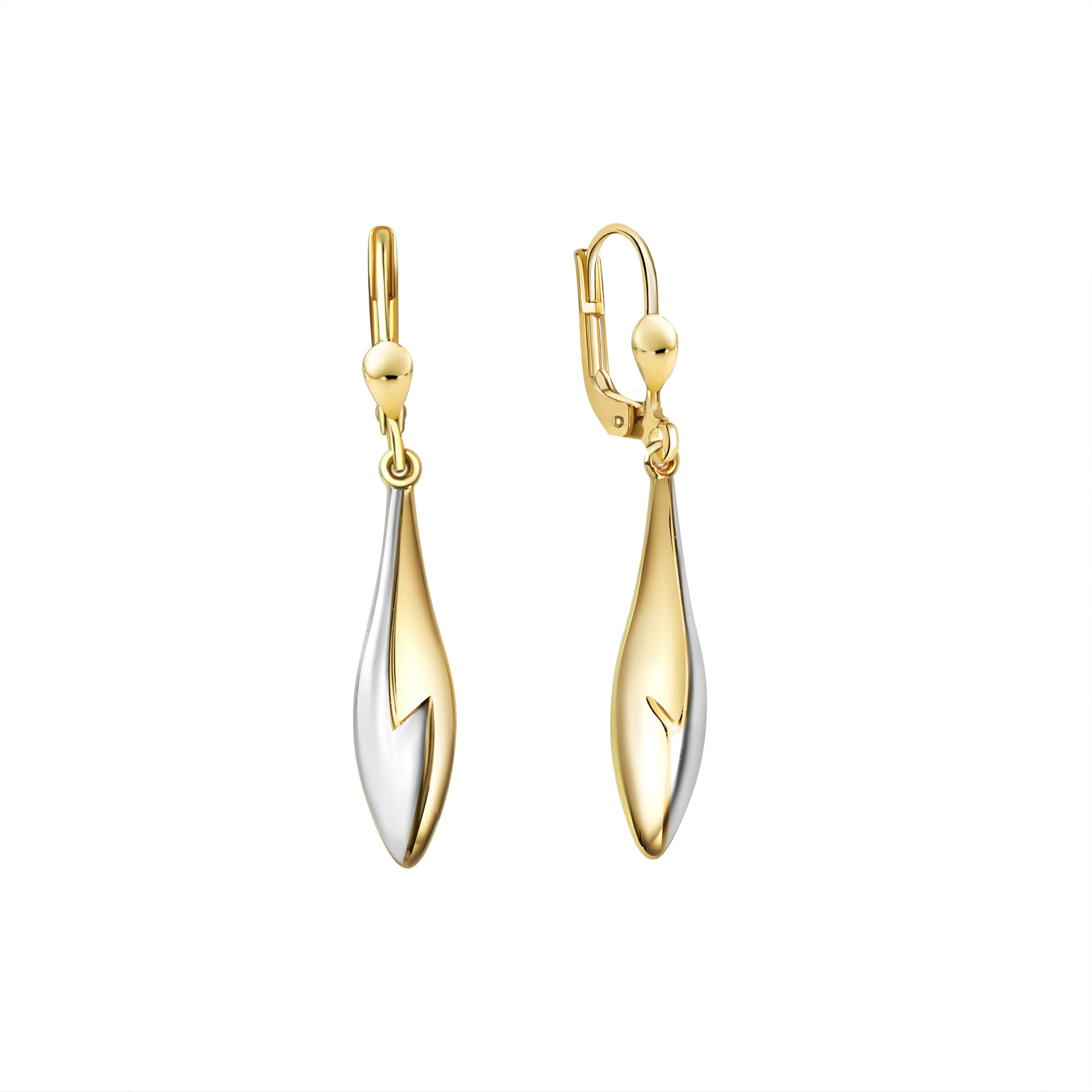 Ohrhänger 375/- Gelbgold bicolor glanz