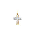 Anhänger 375/- Gelbgold bicolor Kreuz Zirkonia