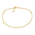 Fusskette 925/- Sterling Silber vergoldet Herzen