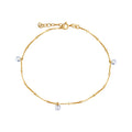 Fusskette 925/- Sterling Silber vergoldet Zirkonia