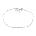 Fusskette 925/- Sterling Silber rhodiniert Kugeln/Herz