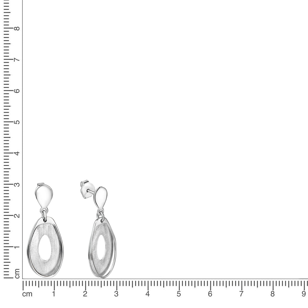 Ohrhänger 925/- Sterling Silber rhodiniert glanz/matt