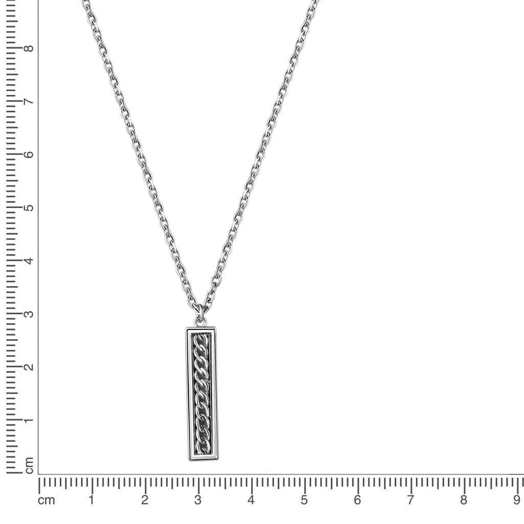 Anhänger mit Kette 925/- Sterling Silber rhodiniert Rechteck