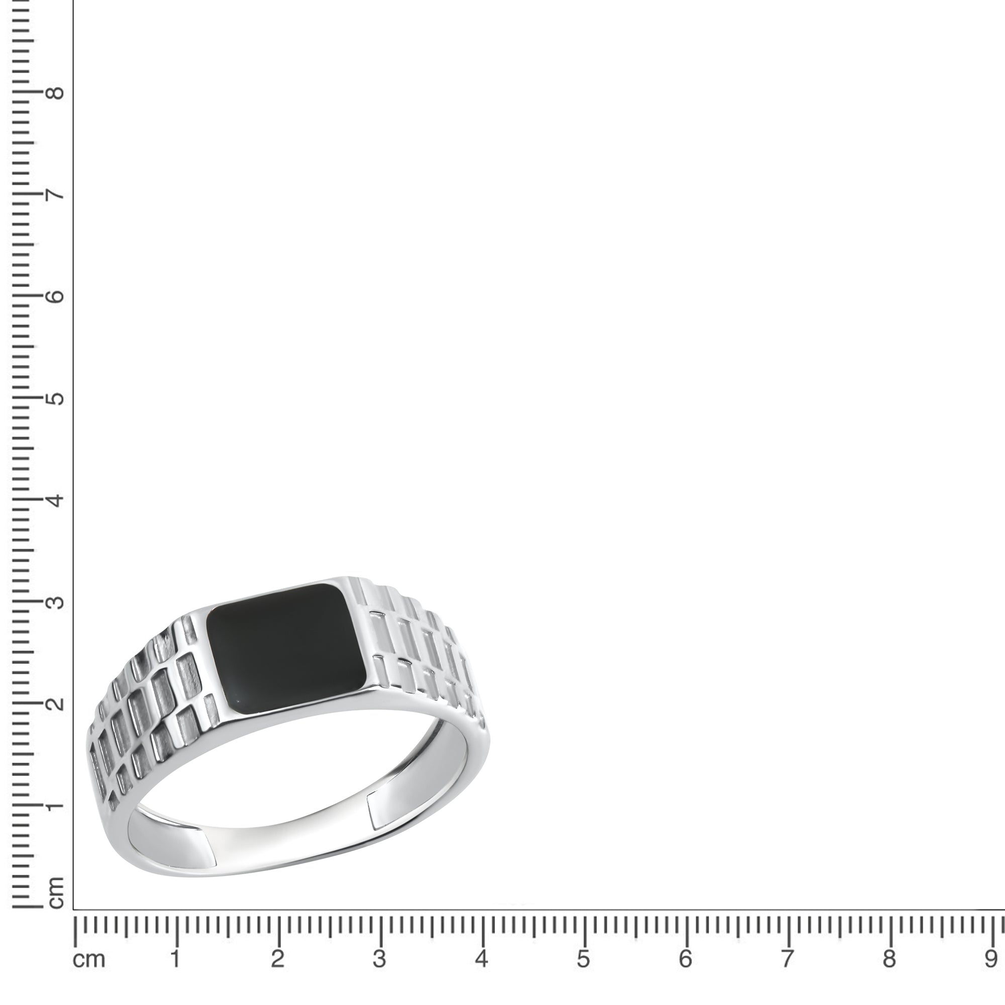 Ring 925/- Sterling Silber rhodiniert Lack schwarz
