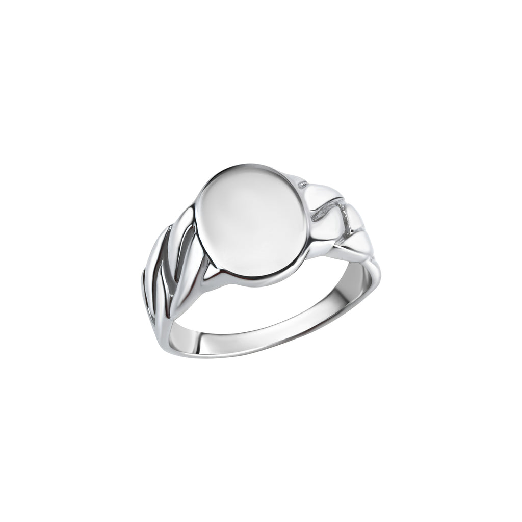 Ring 925/- Sterling Silber rhodiniert oval