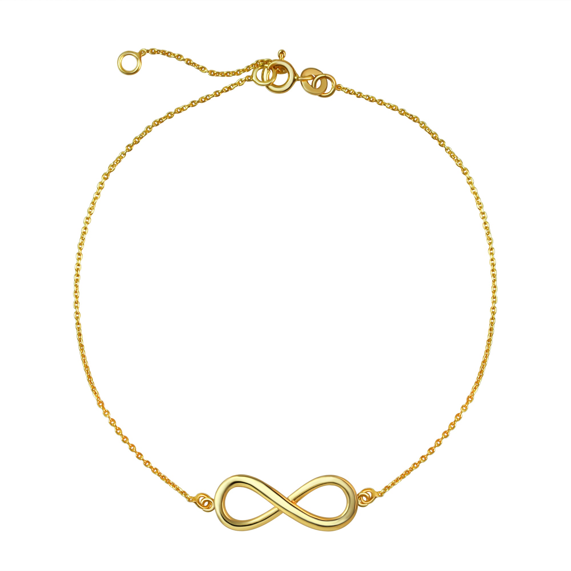 Fusskette 925/- Sterling Silber vergoldet Infinity