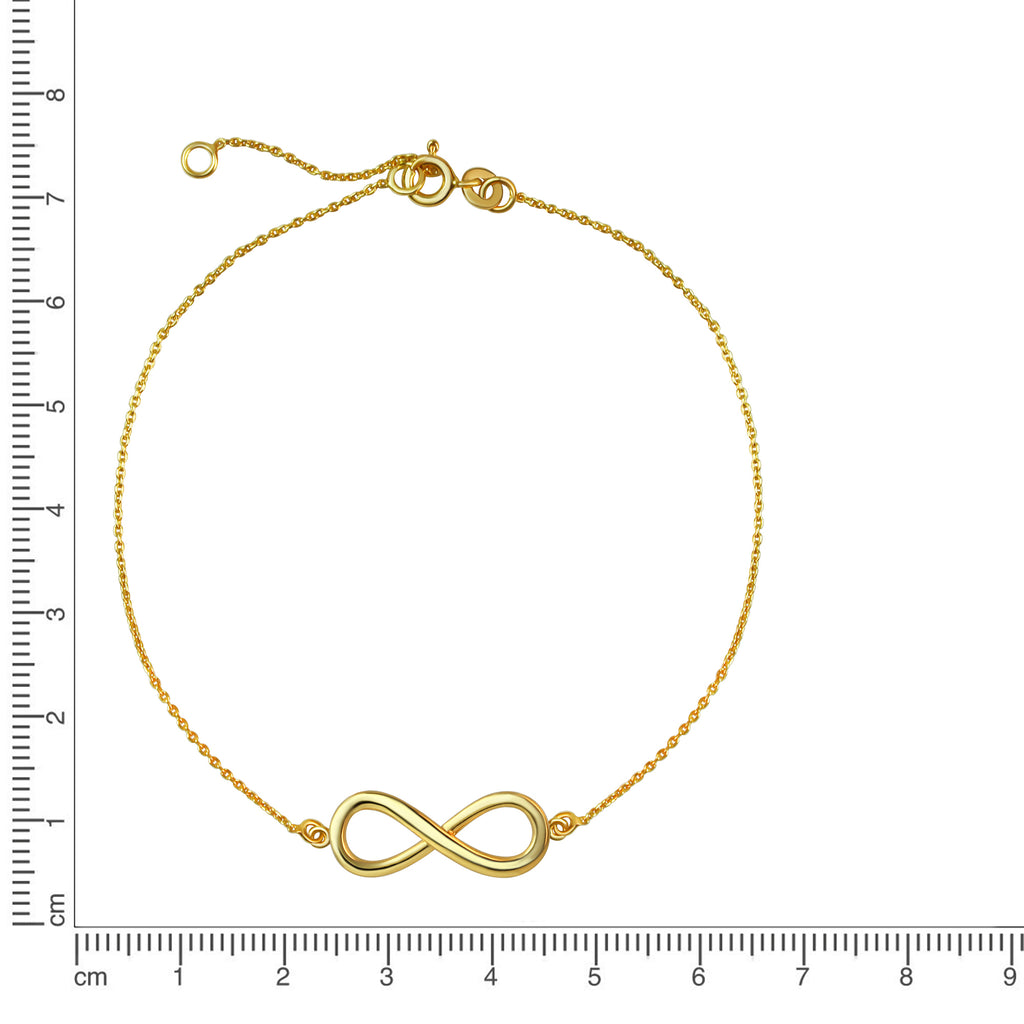 Fusskette 925/- Sterling Silber vergoldet Infinity