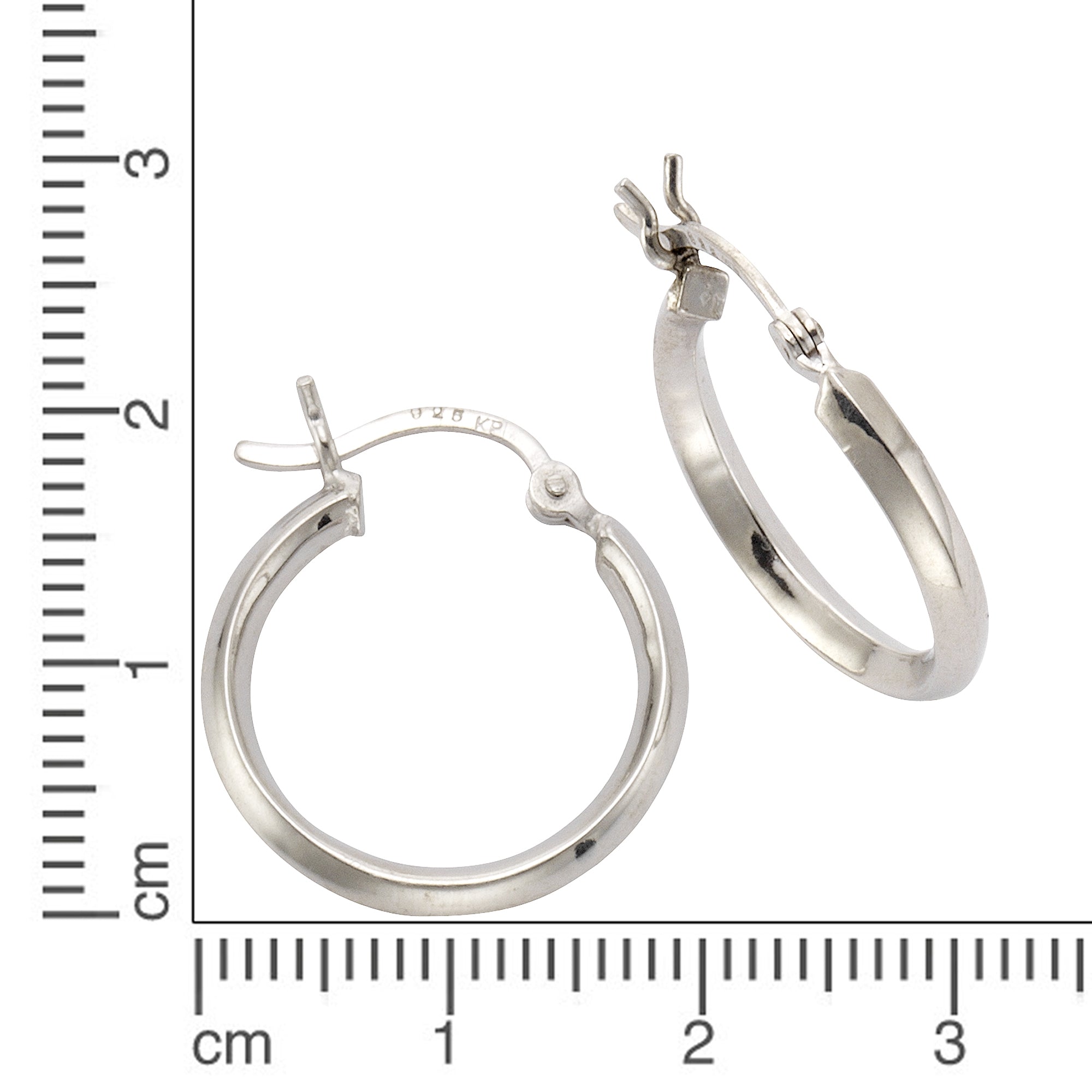 Creolen 925/- Sterling Silber rhodiniert Ø 20mm