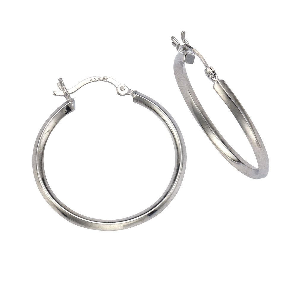 Creolen 925/- Sterling Silber rhodiniert Ø 30mm