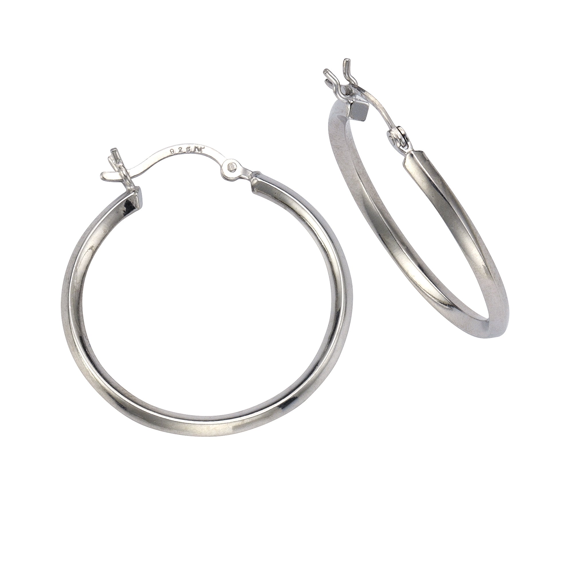 Creolen 925/- Sterling Silber rhodiniert Ø 30mm