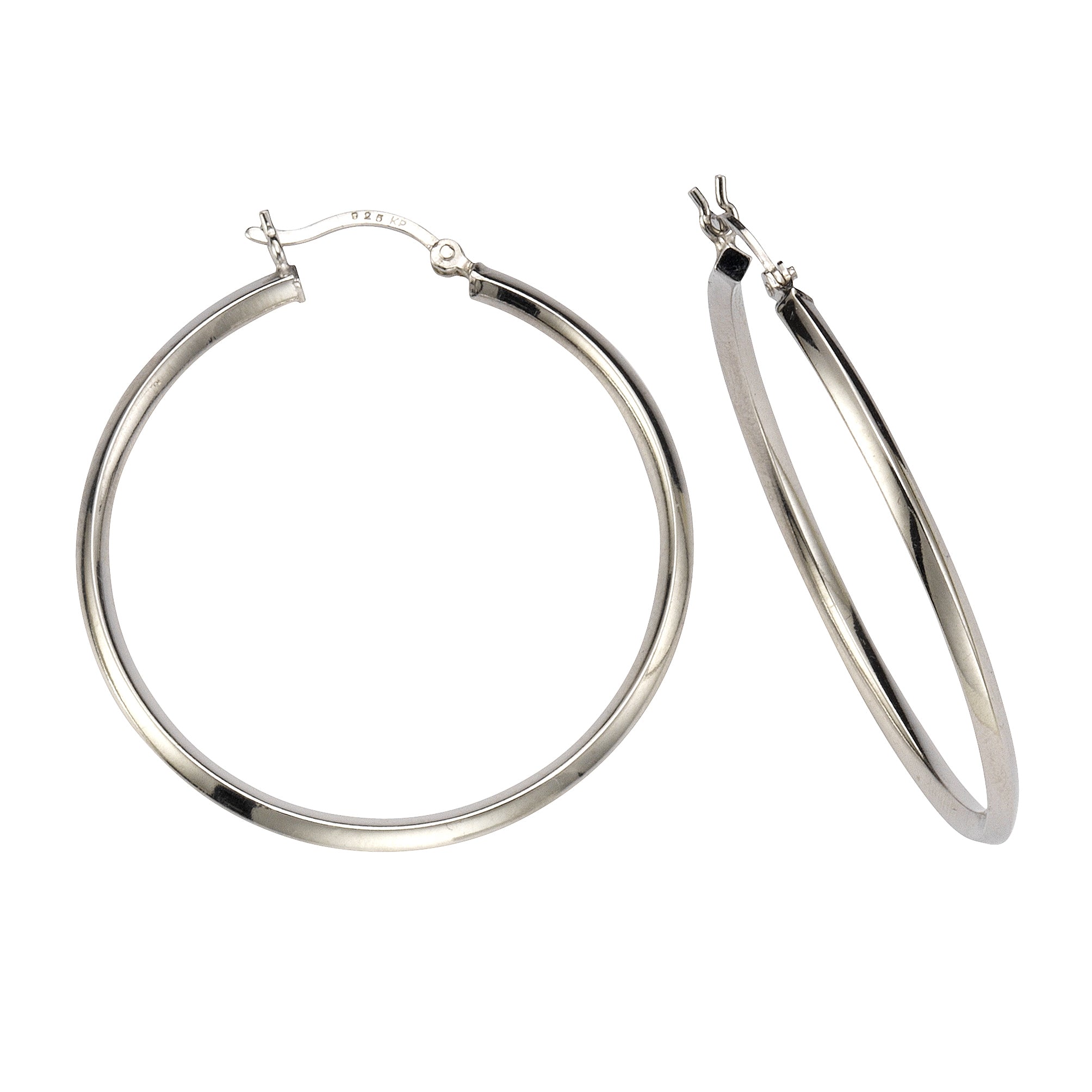 Creolen 925/- Sterling Silber rhodiniert Ø 40mm