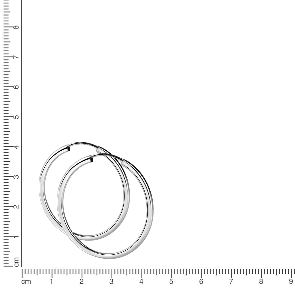 Creolen 925/- Sterling Silber rhodiniert 50mm