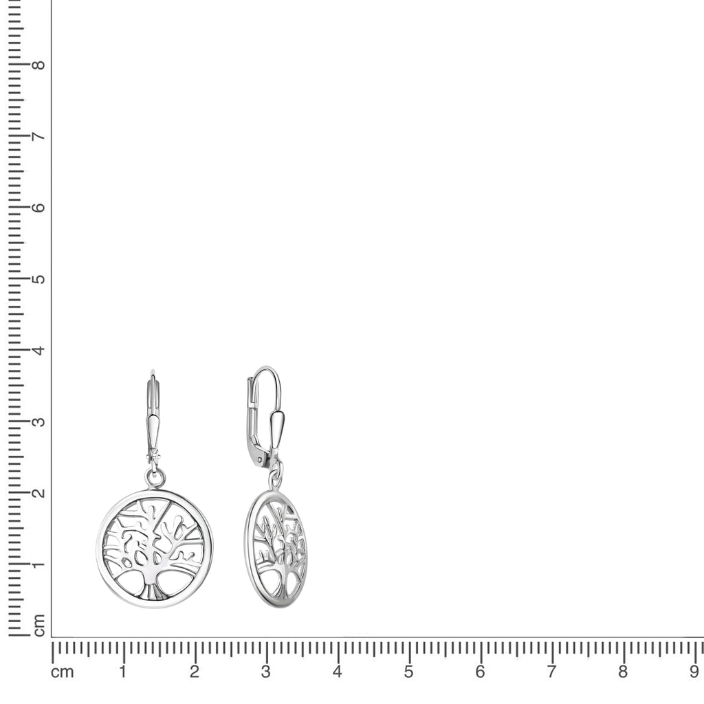 Ohrhänger 925/- Sterling Silber rhodiniert Lebensbaum