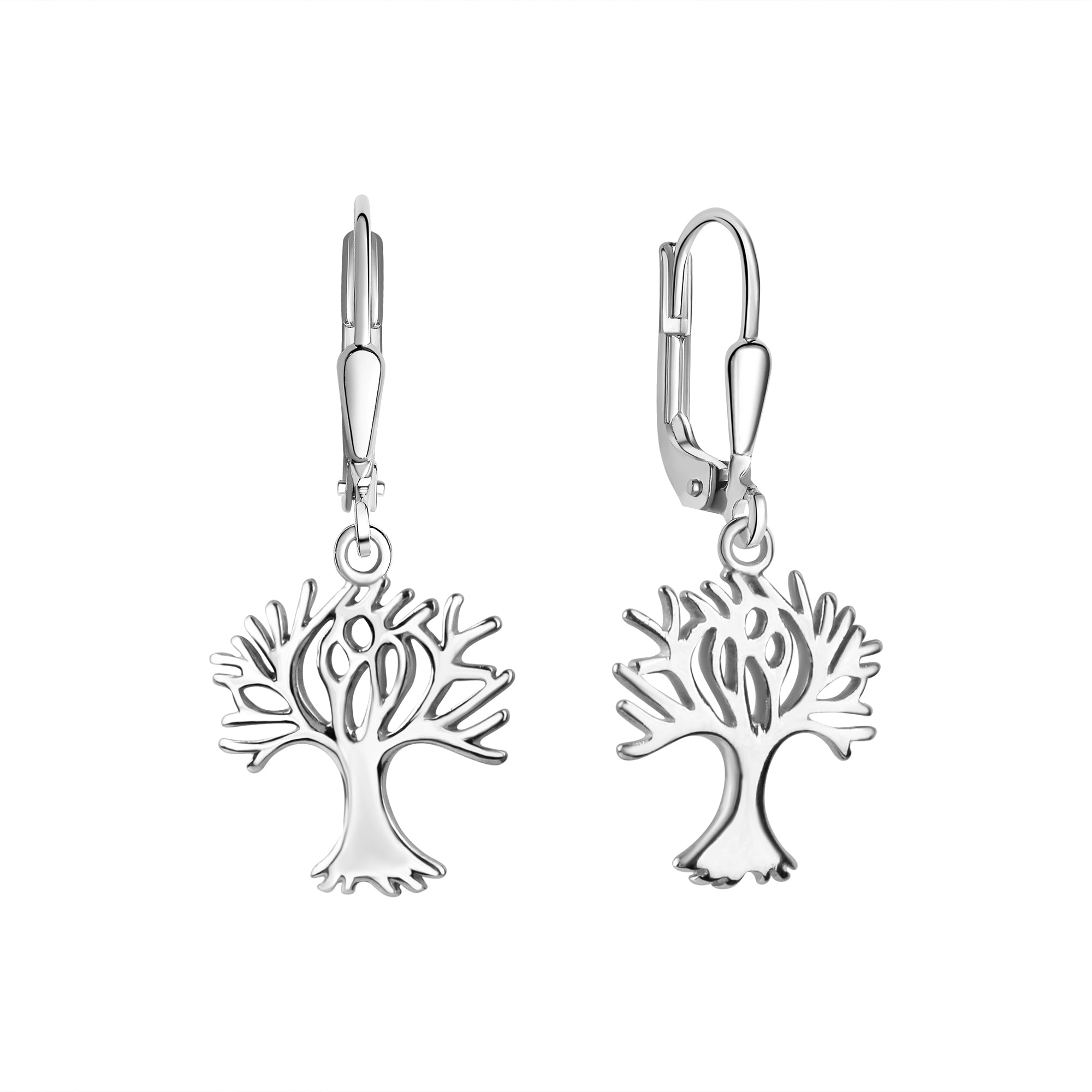 Ohrhänger 925/- Sterling Silber rhodiniert Lebensbaum