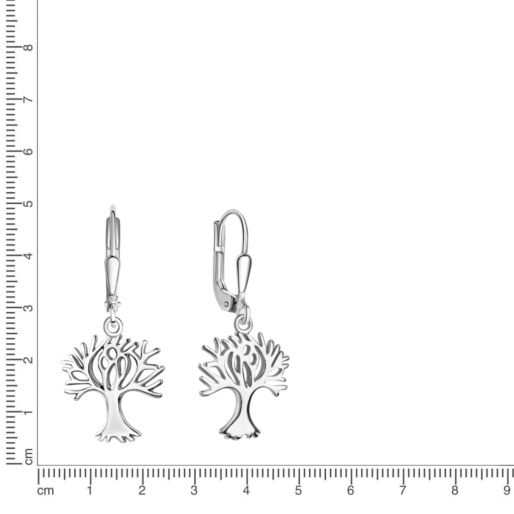 Ohrhänger 925/- Sterling Silber rhodiniert Lebensbaum