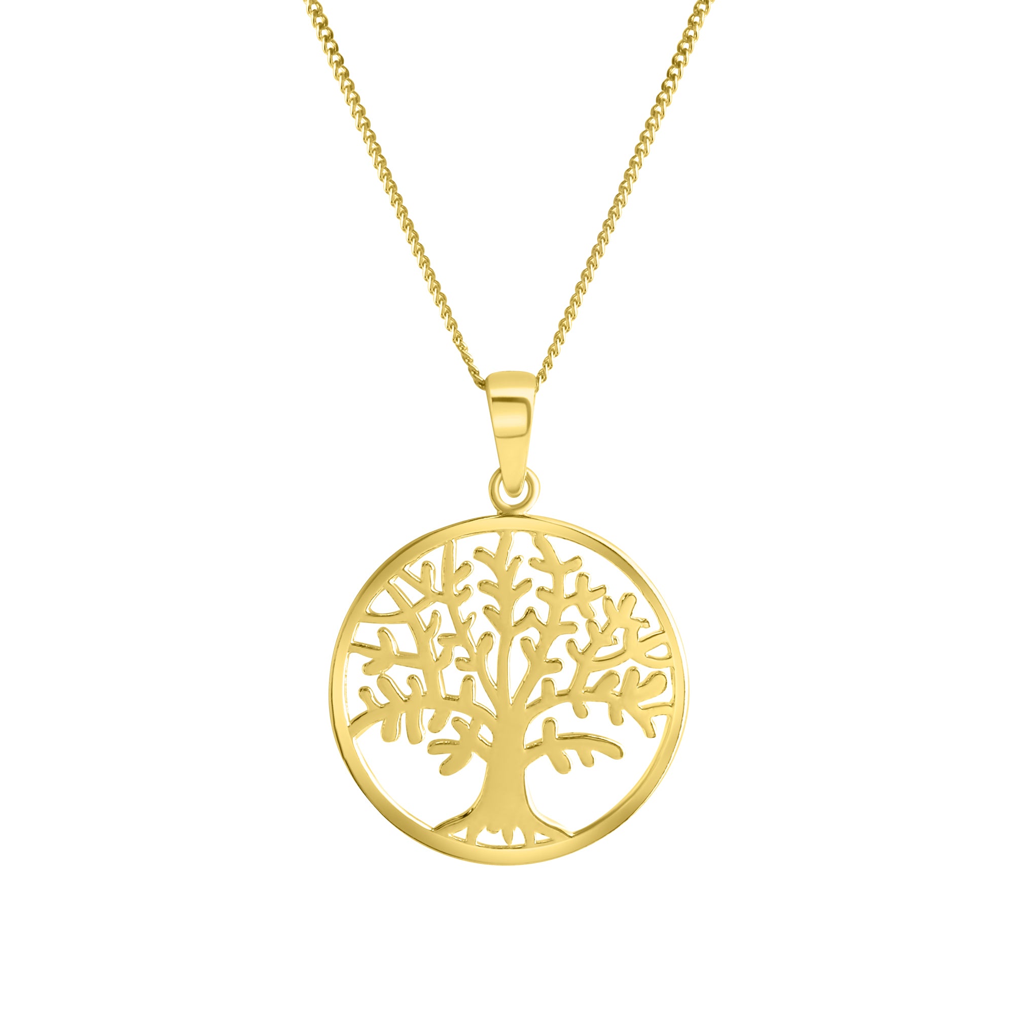 Anhänger mit Kette 925/- Sterling Silber vergoldet Lebensbaum