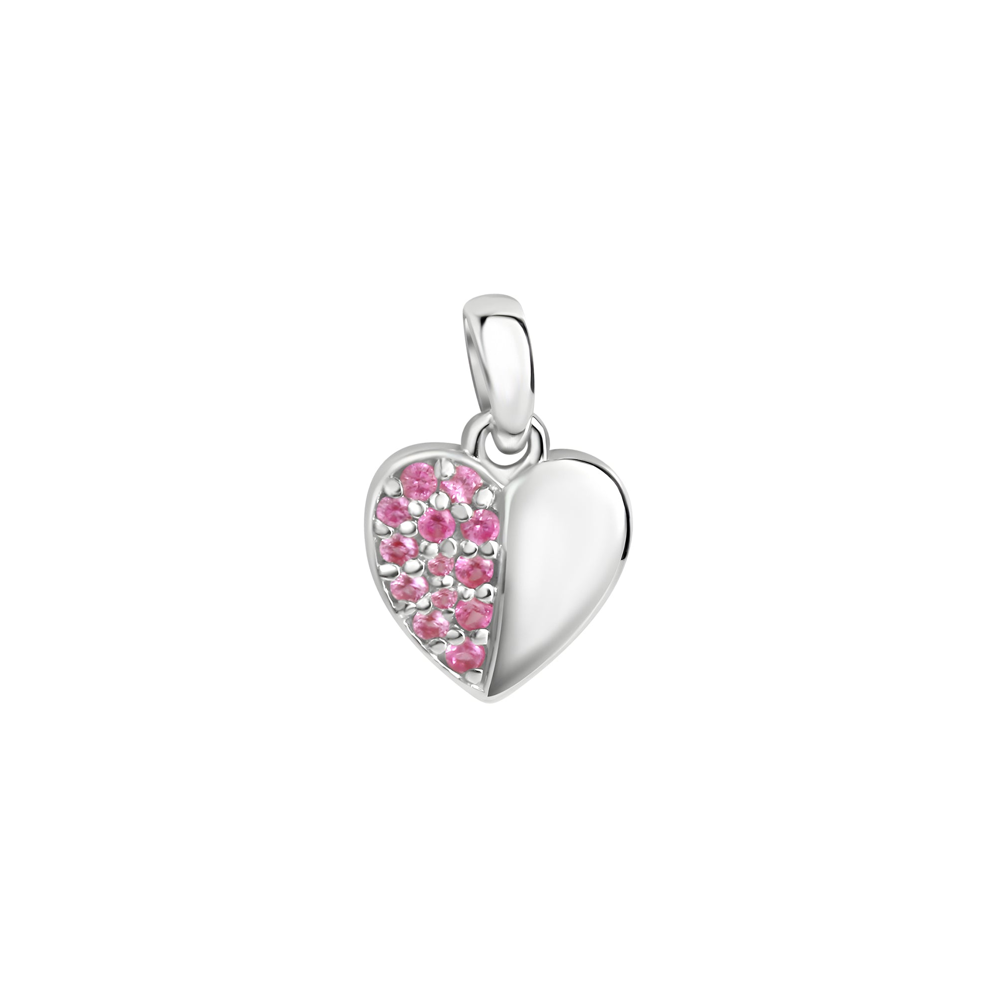 Anhänger 925/- Sterling Silber rhodiniert Herz pink Zirkonia