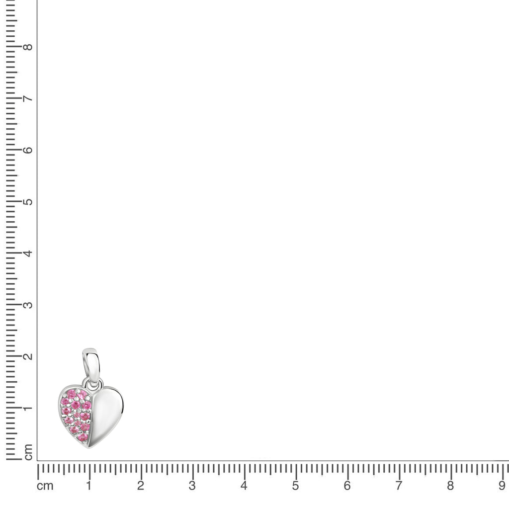 Anhänger 925/- Sterling Silber rhodiniert Herz pink Zirkonia