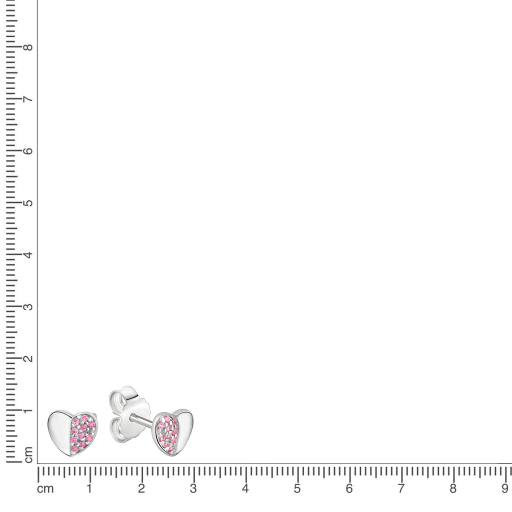 Ohrstecker 925/- Sterling Silber rhodiniert Herz