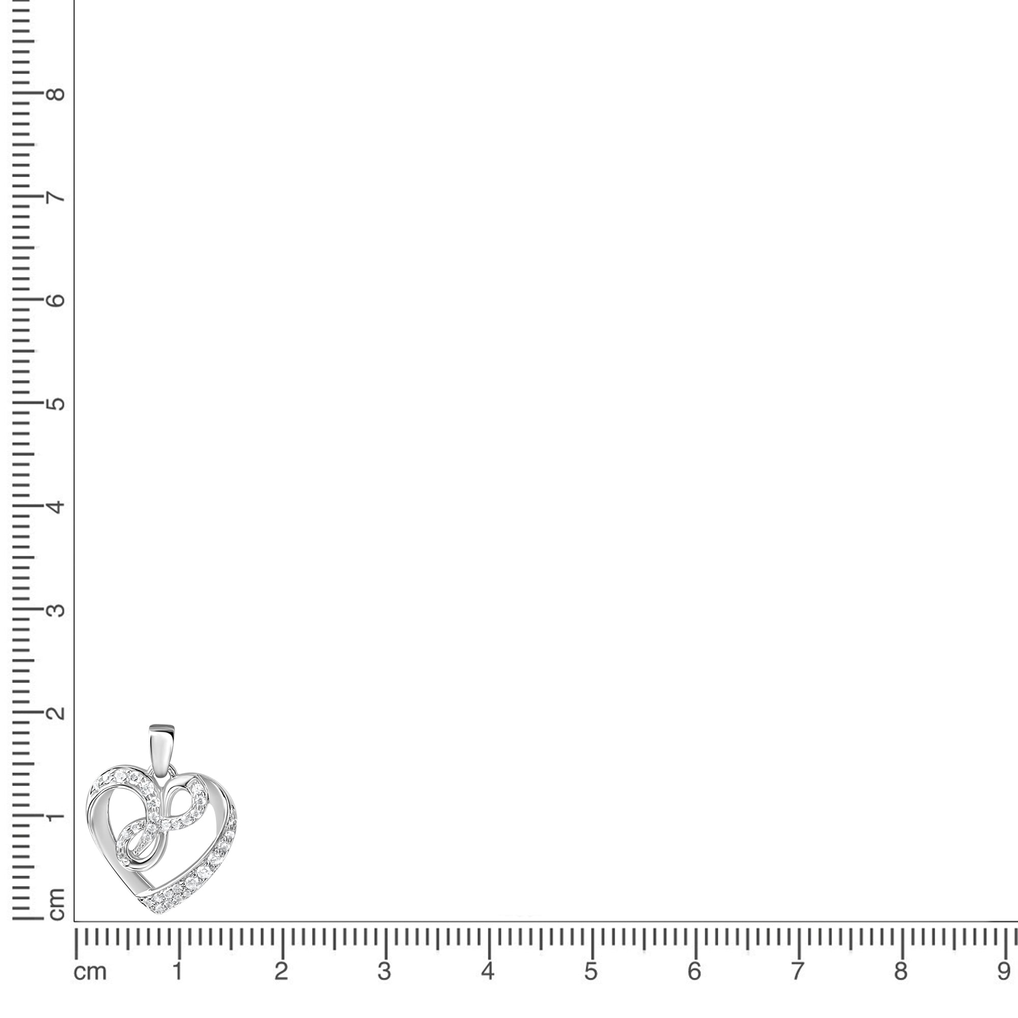 Anhänger 925/- Sterling Silber rhodiniert Herz Zirkonia