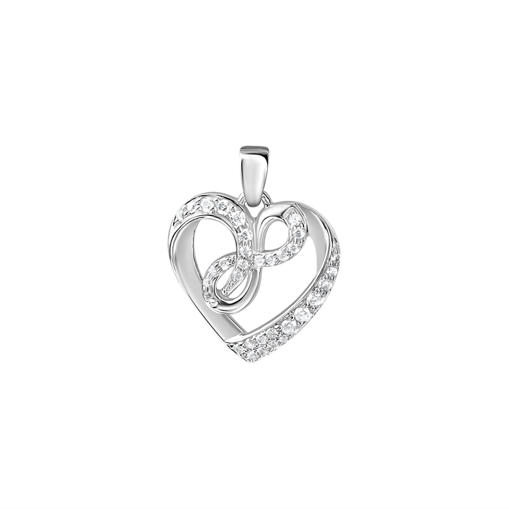 Anhänger 925/- Sterling Silber rhodiniert Herz Zirkonia