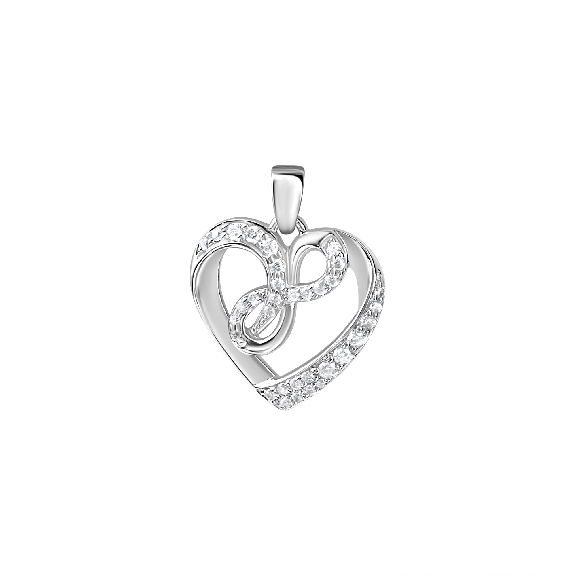 Anhänger 925/- Sterling Silber rhodiniert Herz Zirkonia