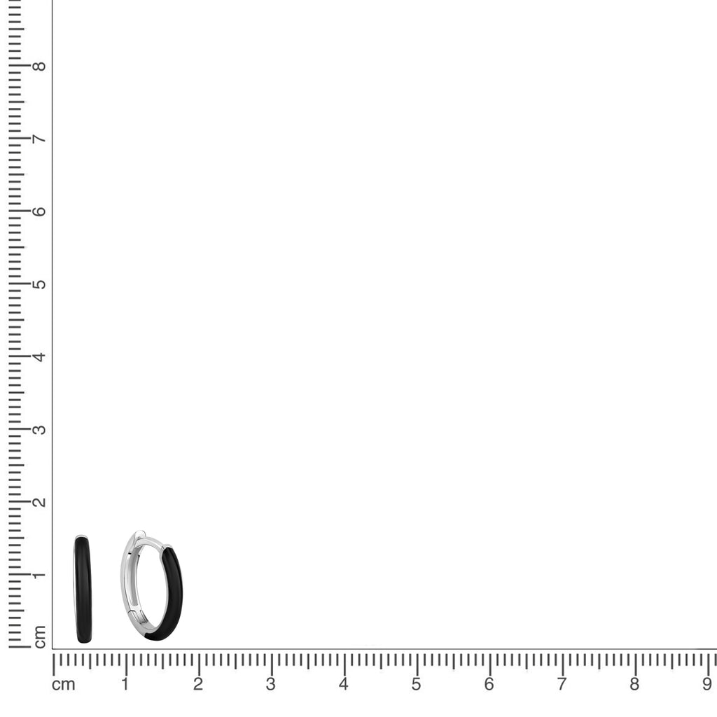 Creolen 925/- Sterling Silber rhodiniert Lack schwarz