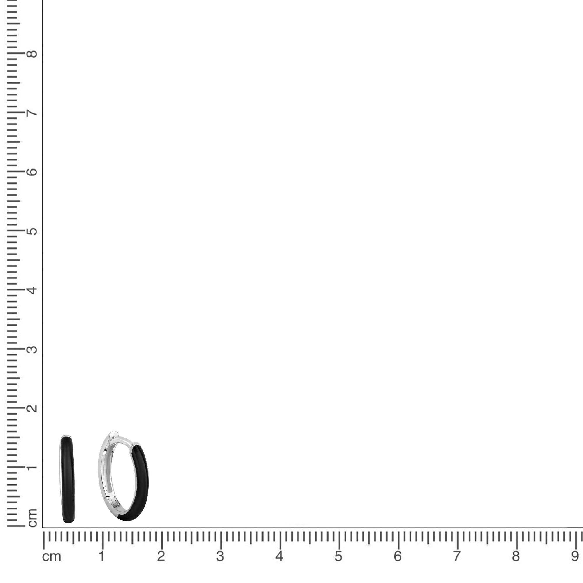 Creolen 925/- Sterling Silber rhodiniert Lack schwarz