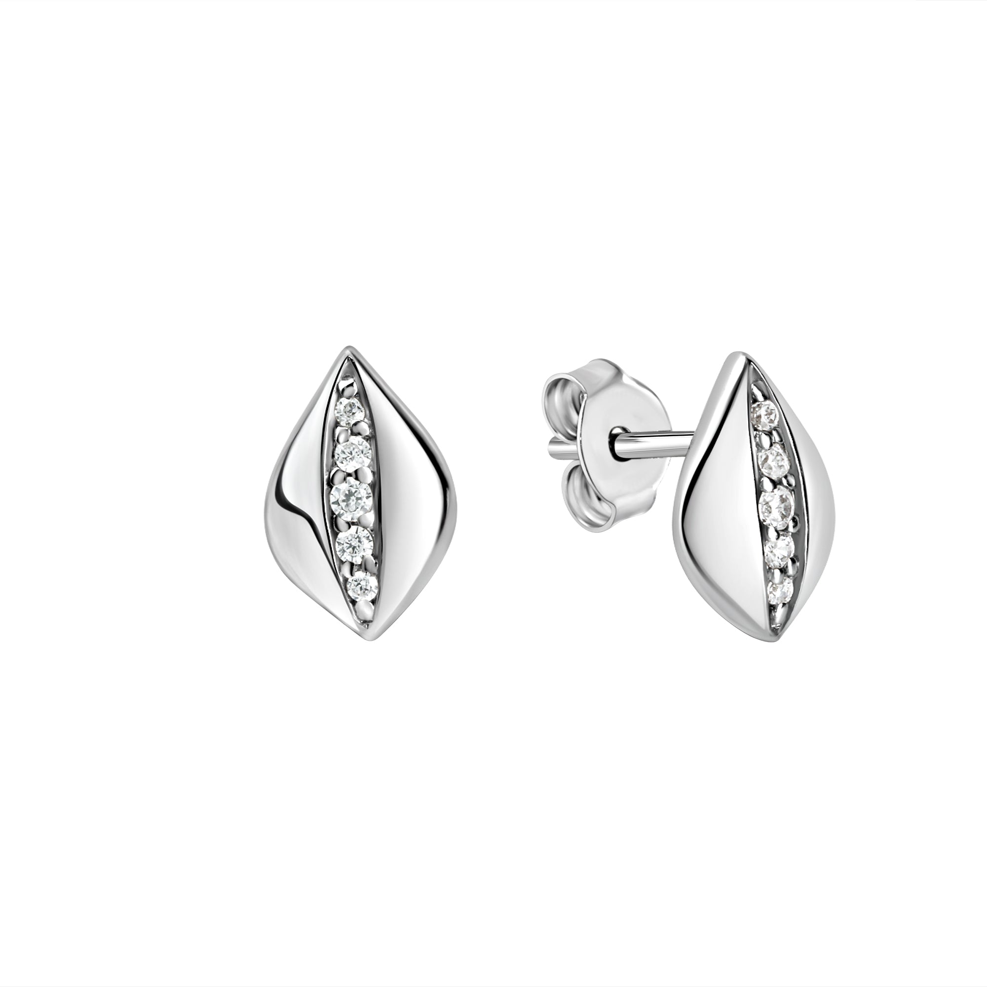 Ohrstecker 925/- Sterling Silber rhodiniert Zirkonia