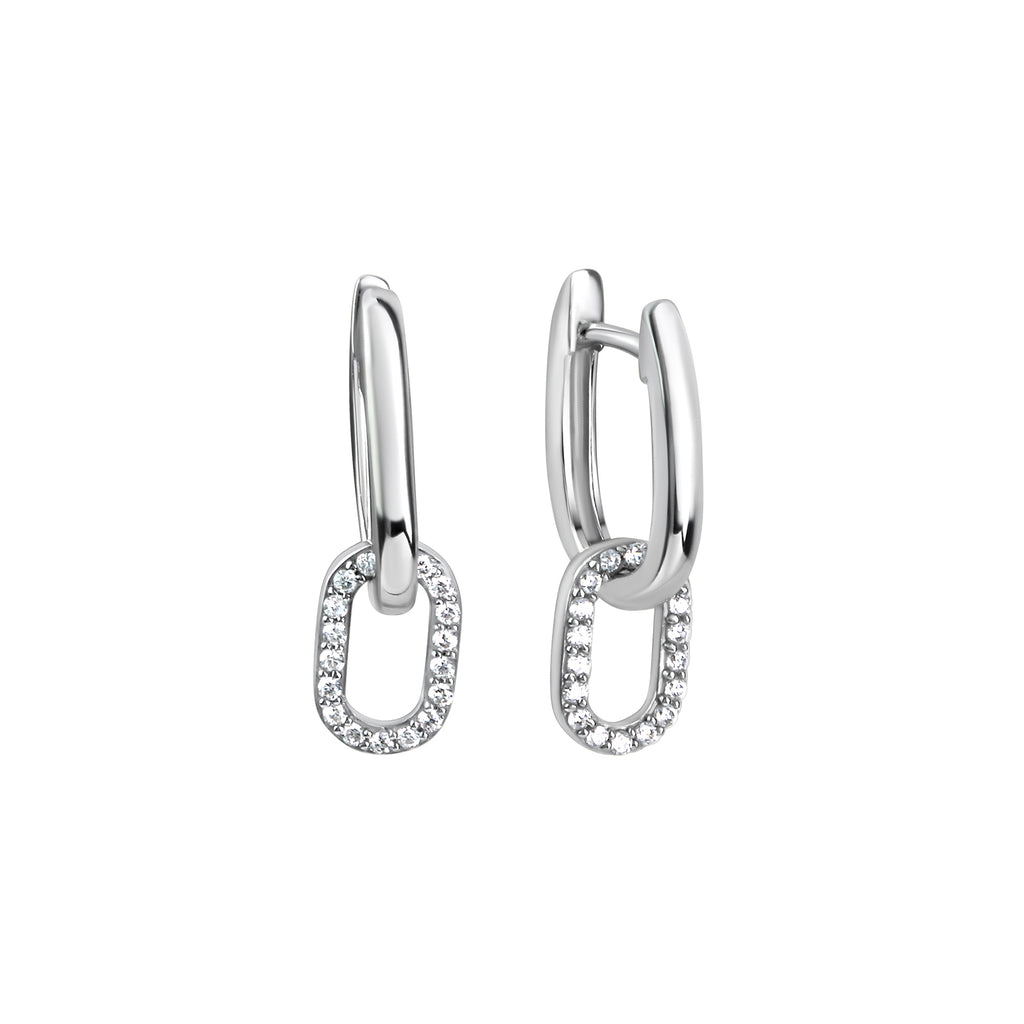Creolen 925/- Sterling Silber rhodiniert Zirkonia