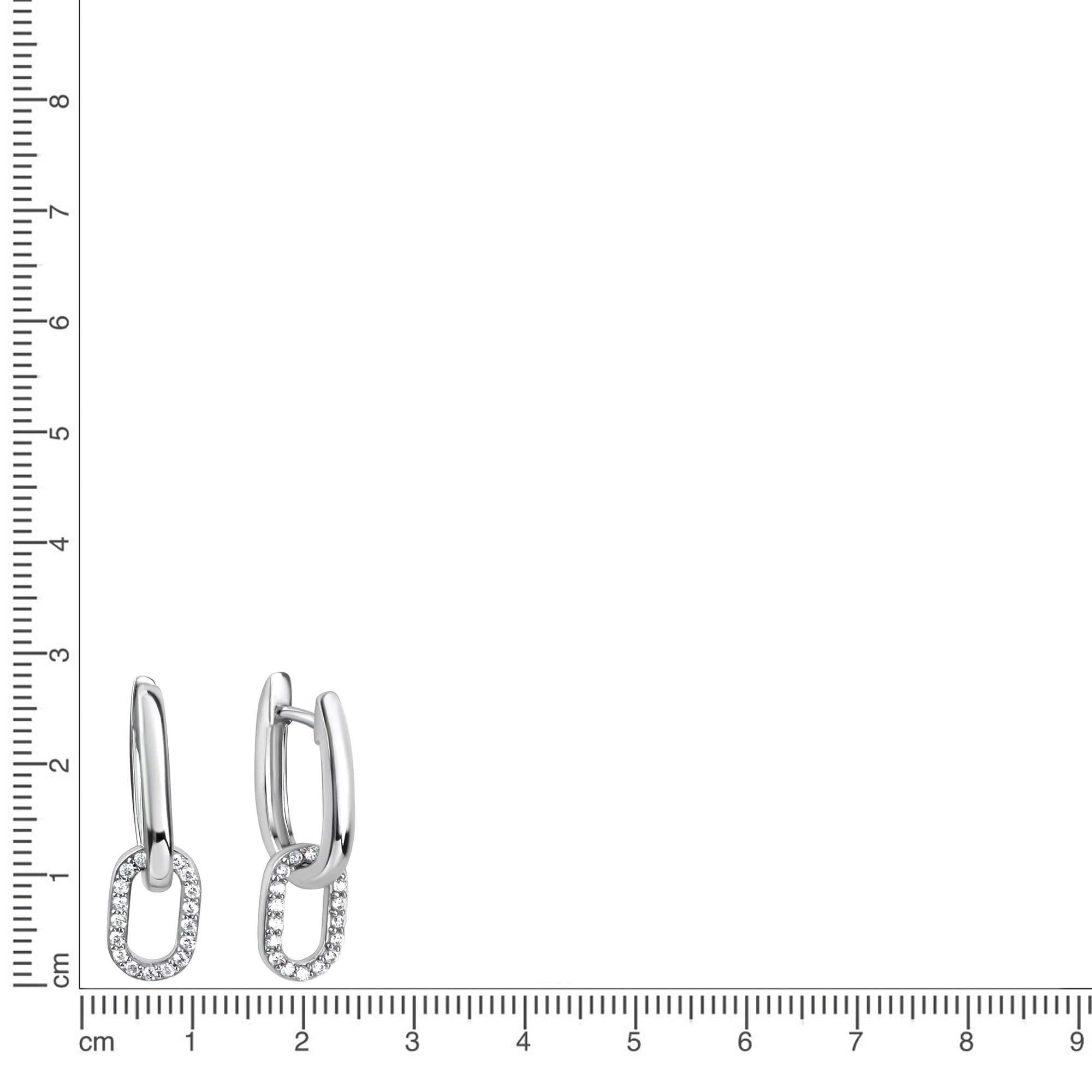 Creolen 925/- Sterling Silber rhodiniert Zirkonia