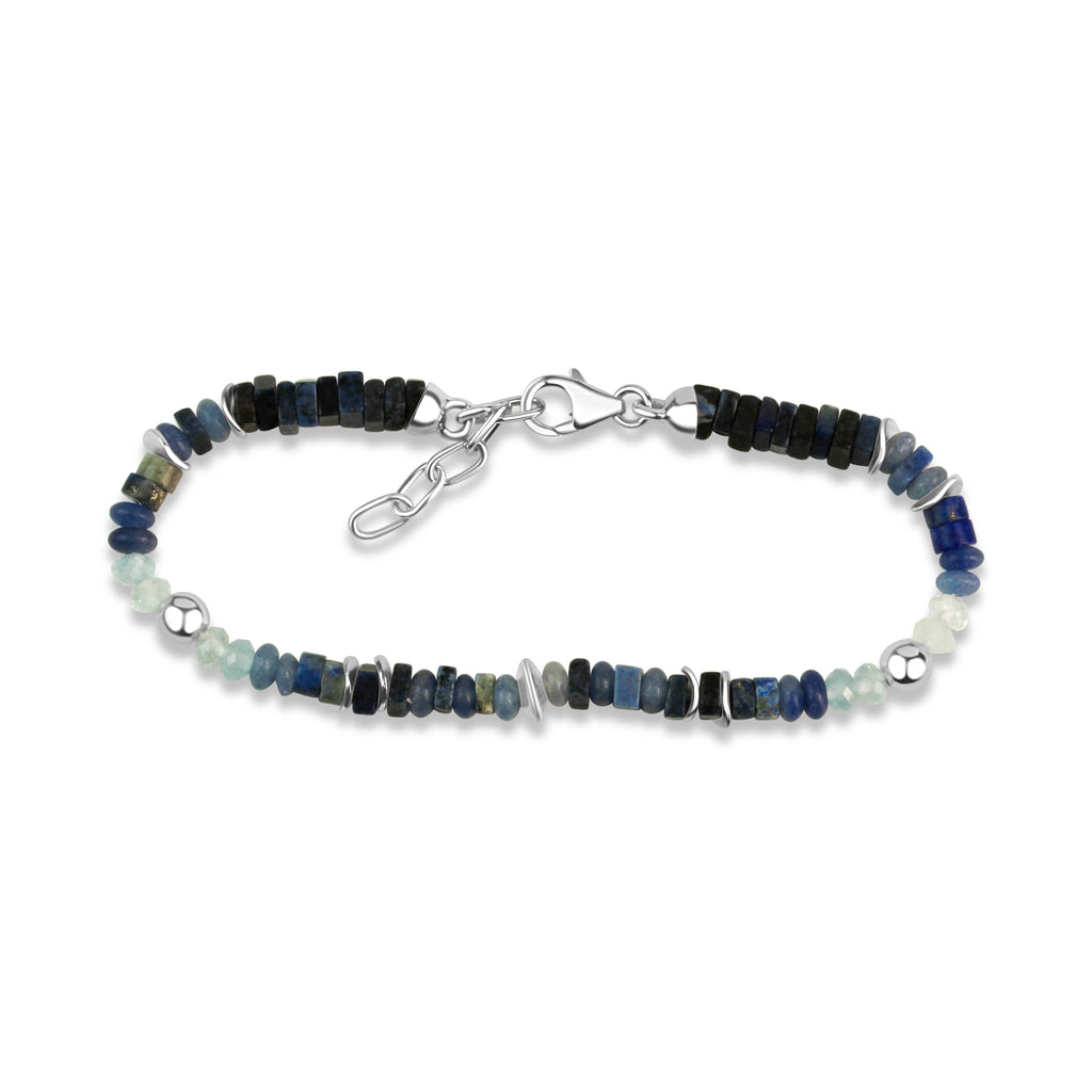 Armband 925/- Sterling Silber rhodiniert Echtstein