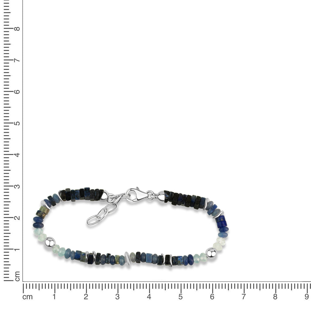 Armband 925/- Sterling Silber rhodiniert Echtstein