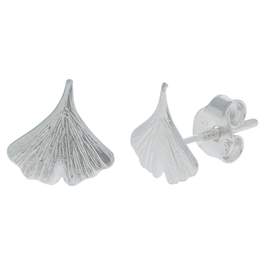 Ohrstecker 925/- Sterling Silber rhodiniert Gingko