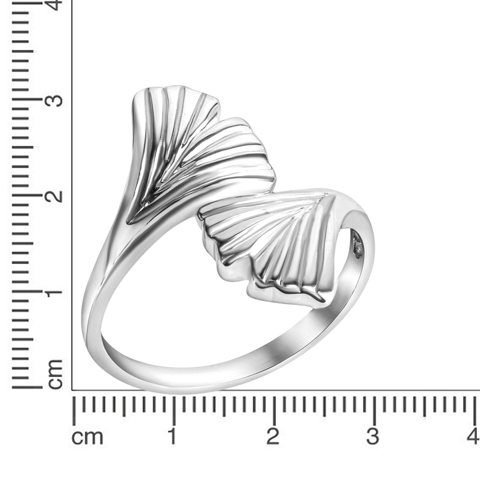 Ring 925/- Sterling Silber rhodiniert Gingko