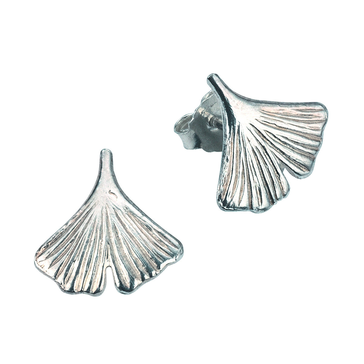 Ohrstecker 925/- Sterling Silber rhodiniert Gingko
