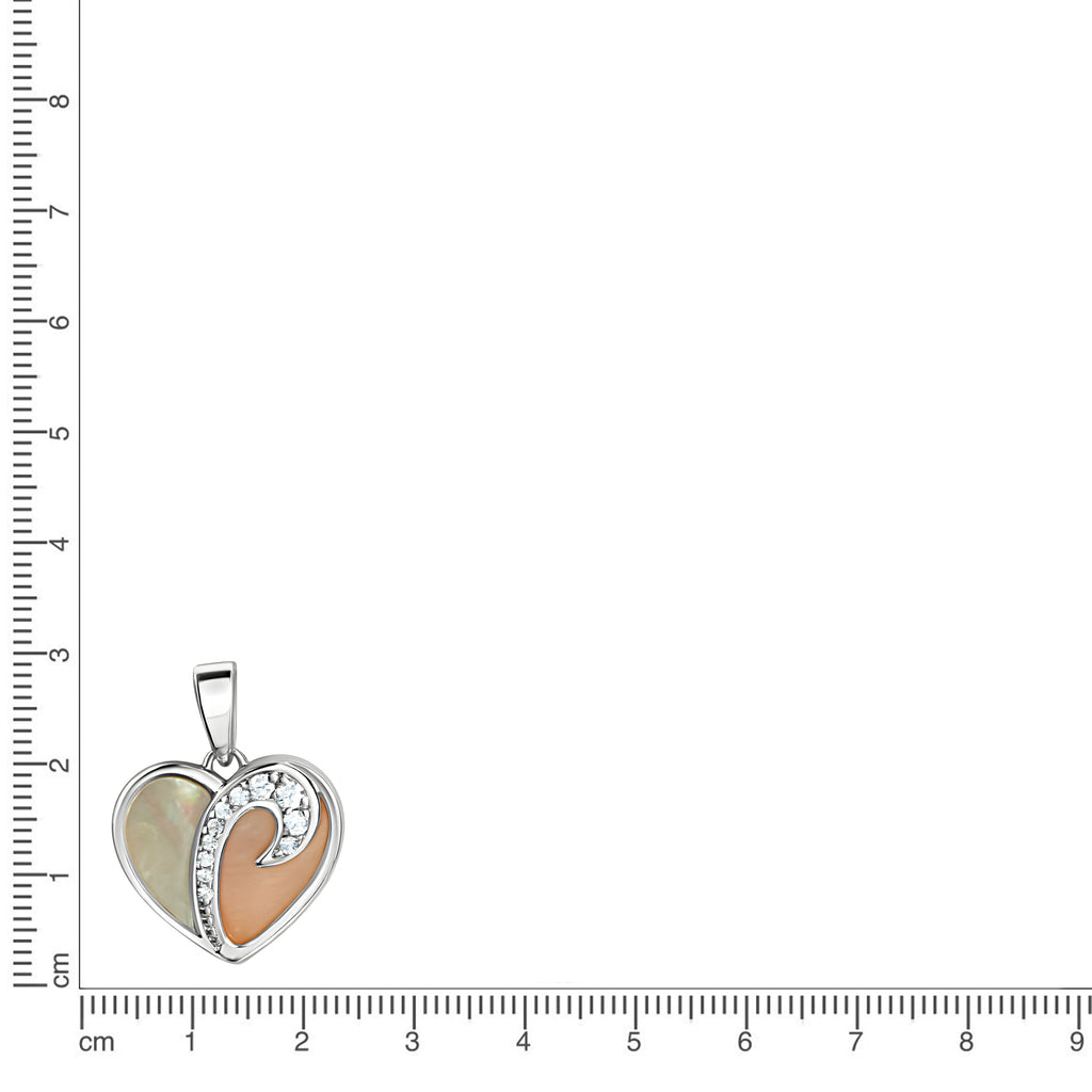 Anhänger 925/- Sterling Silber rhodiniert Herz Perlmutt