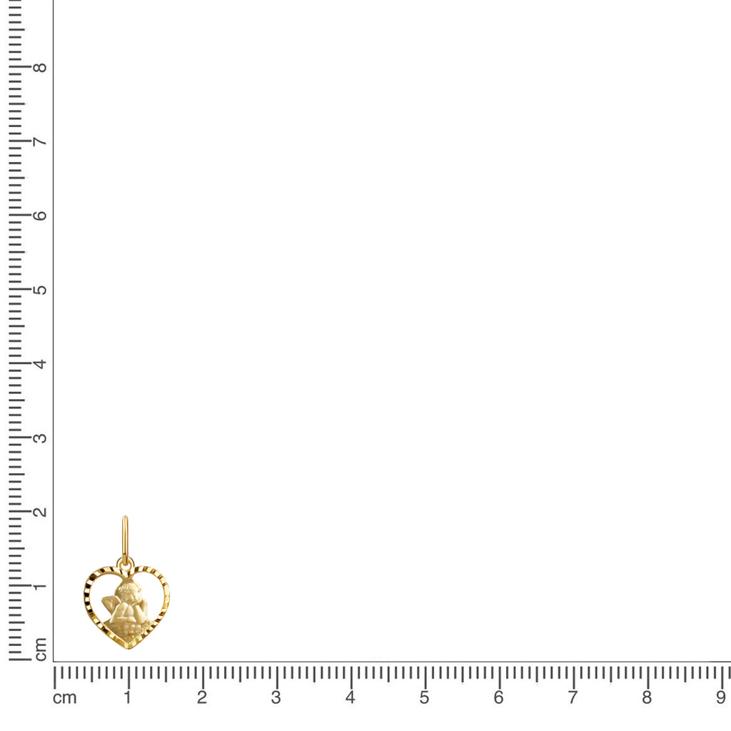 Anhänger 375/- Gelbgold glanz Herz mit Engel