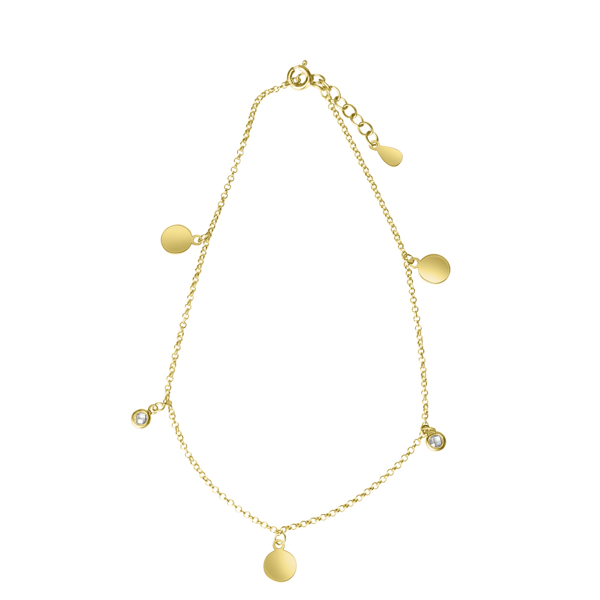 Fusskette 925/- Sterling Silber vergoldet Zirkonia