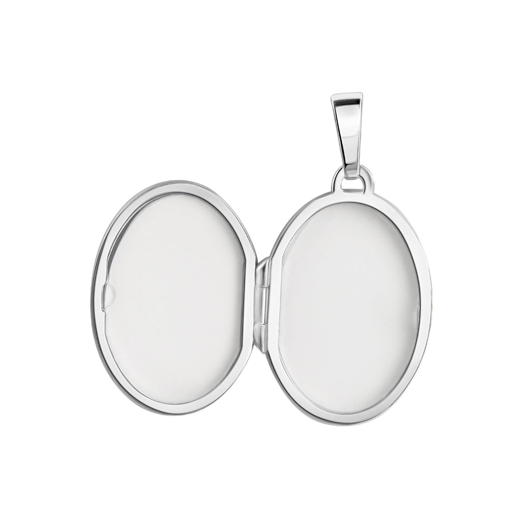 Anhänger 925/- Sterling Silber rhodiniert oval glanz