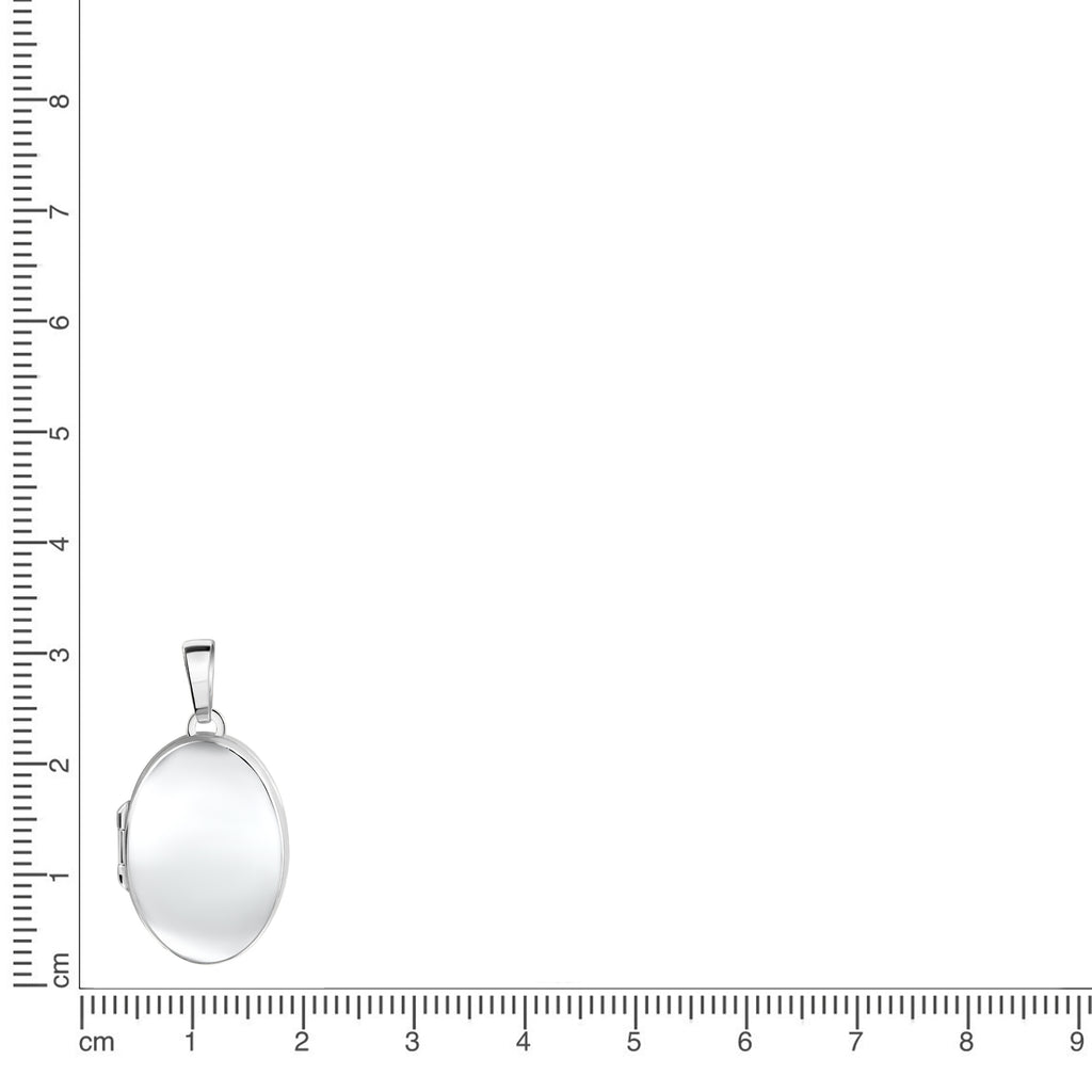 Anhänger 925/- Sterling Silber rhodiniert oval glanz