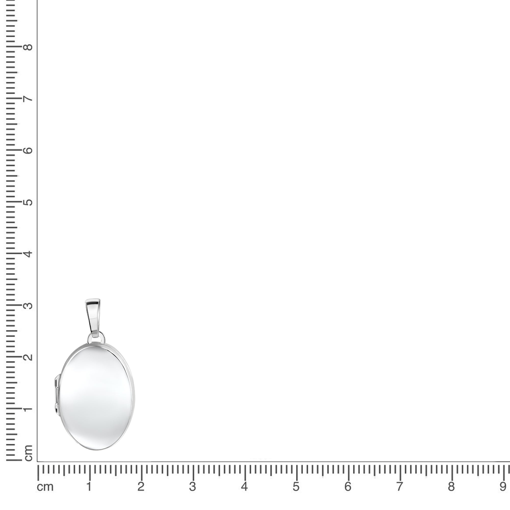 Anhänger 925/- Sterling Silber rhodiniert oval glanz