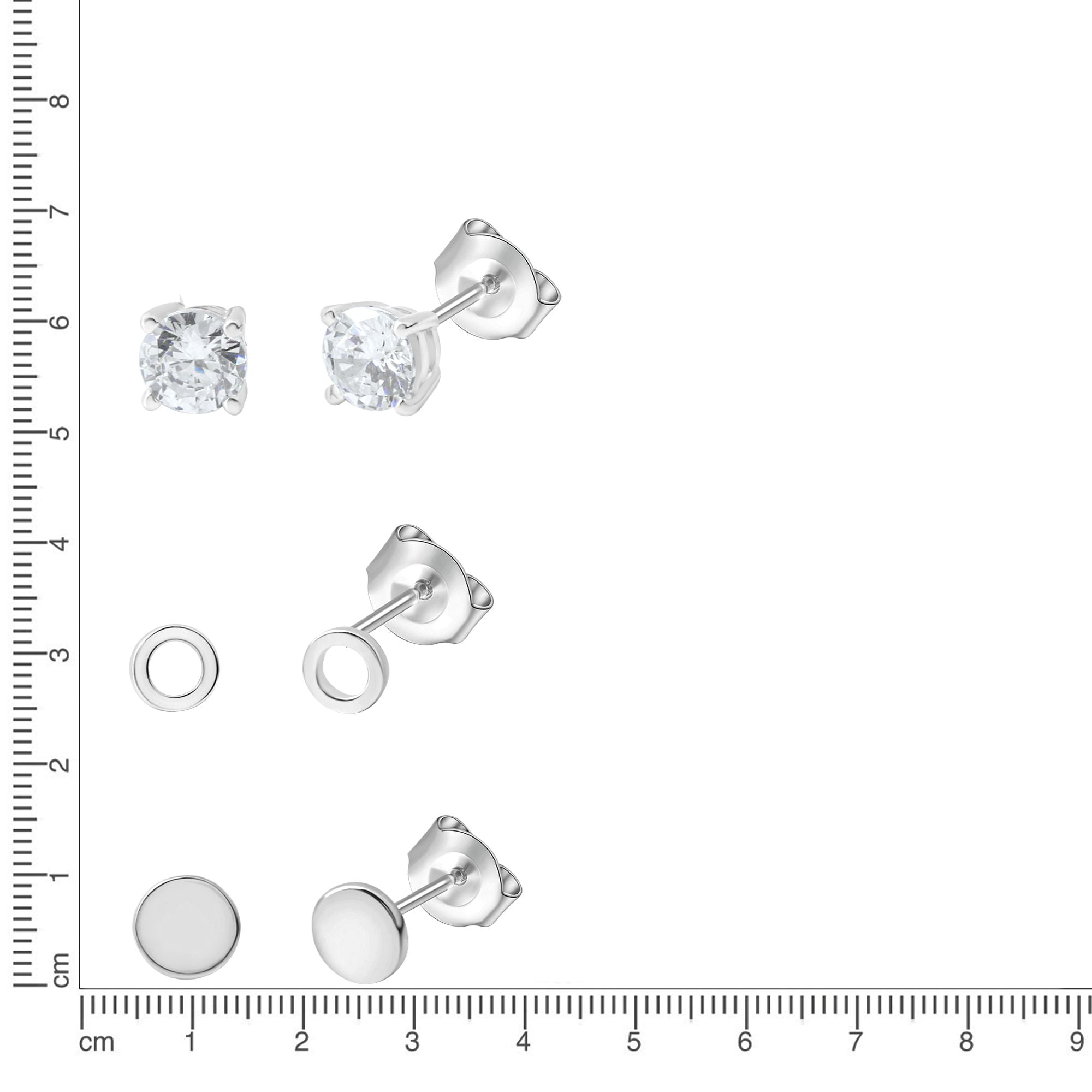Ohrstecker 925/- Sterling Silber rhodiniert Set