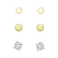 Ohrstecker 925/- Sterling Silber vergoldet 3-teiliges Set